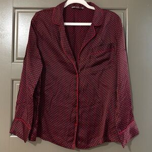 Neiman Marcus Intimates Black and Red 100% Pajama Set